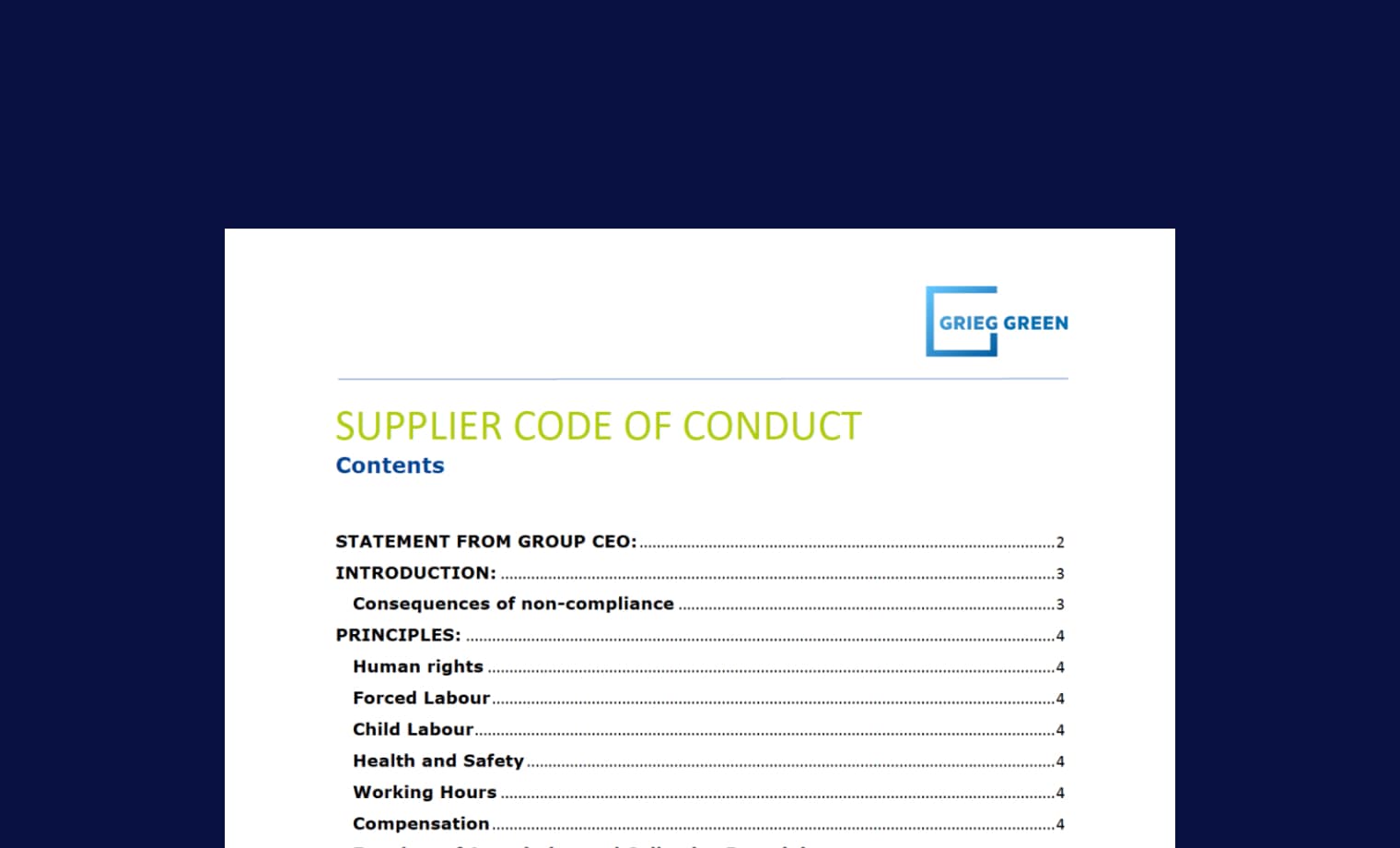 Supplier code of conduct - PDF document.